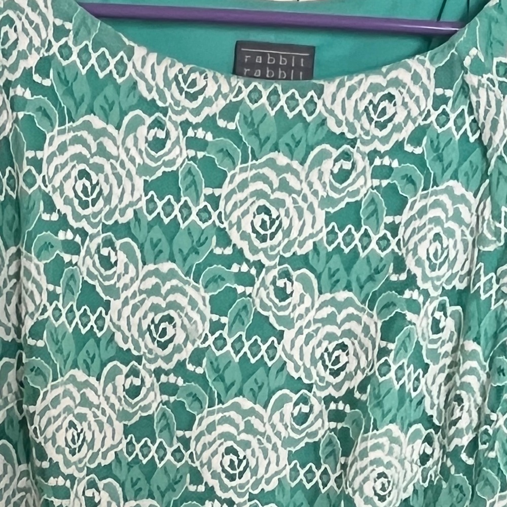 Rabbit Rabbit Rabbit Green Lace Tea Party Dress - Size 12 - Picture 2 of 2